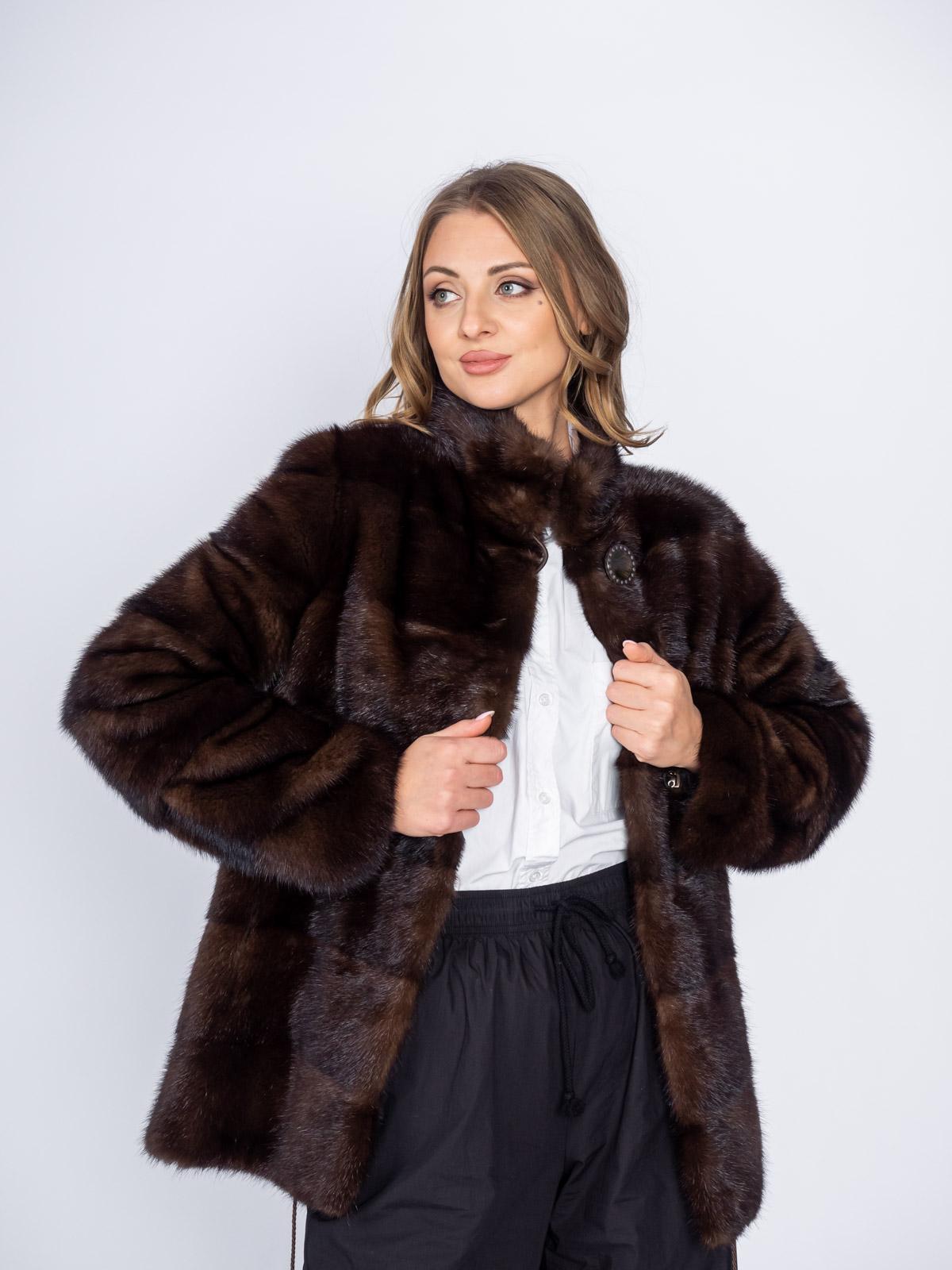 Шуба из меха норки Классика Поперечка
