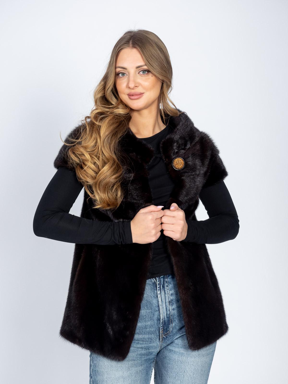 Жилет женский из меха норки отрада 