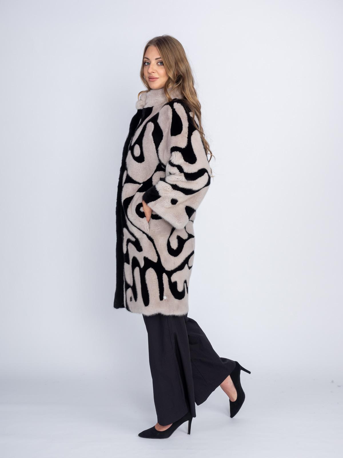 Шуба из меха норки Меха России Прямая пластины Клс