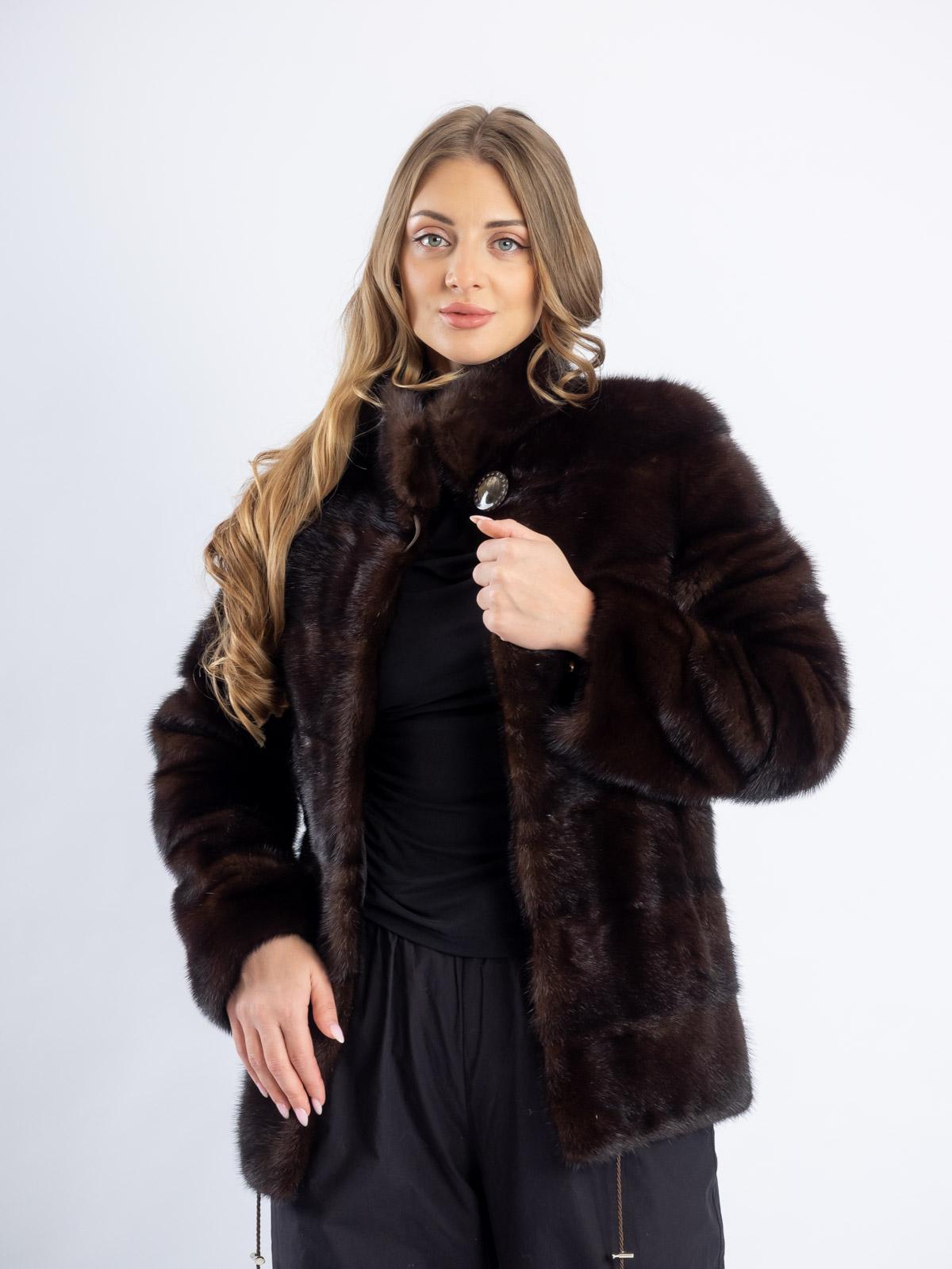 Жакет женский из меха норки Поперечка