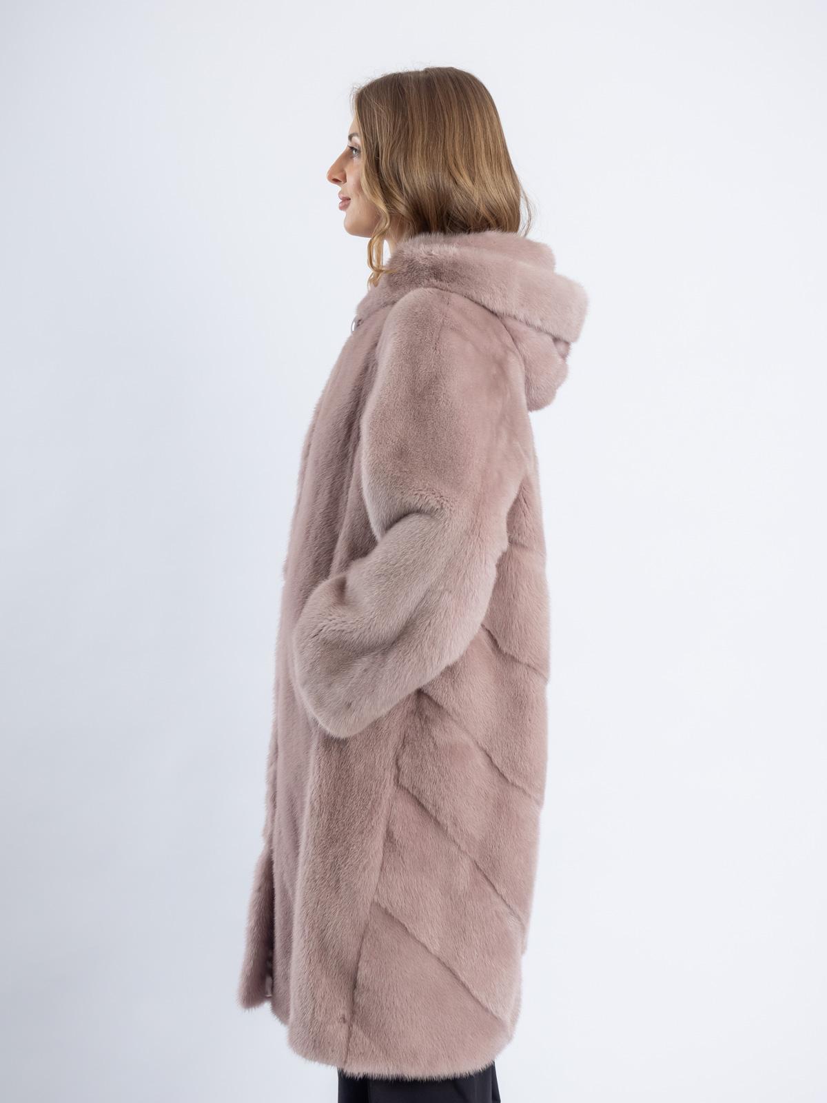 Шуба из меха норки женская Паркет-роспуск Клс