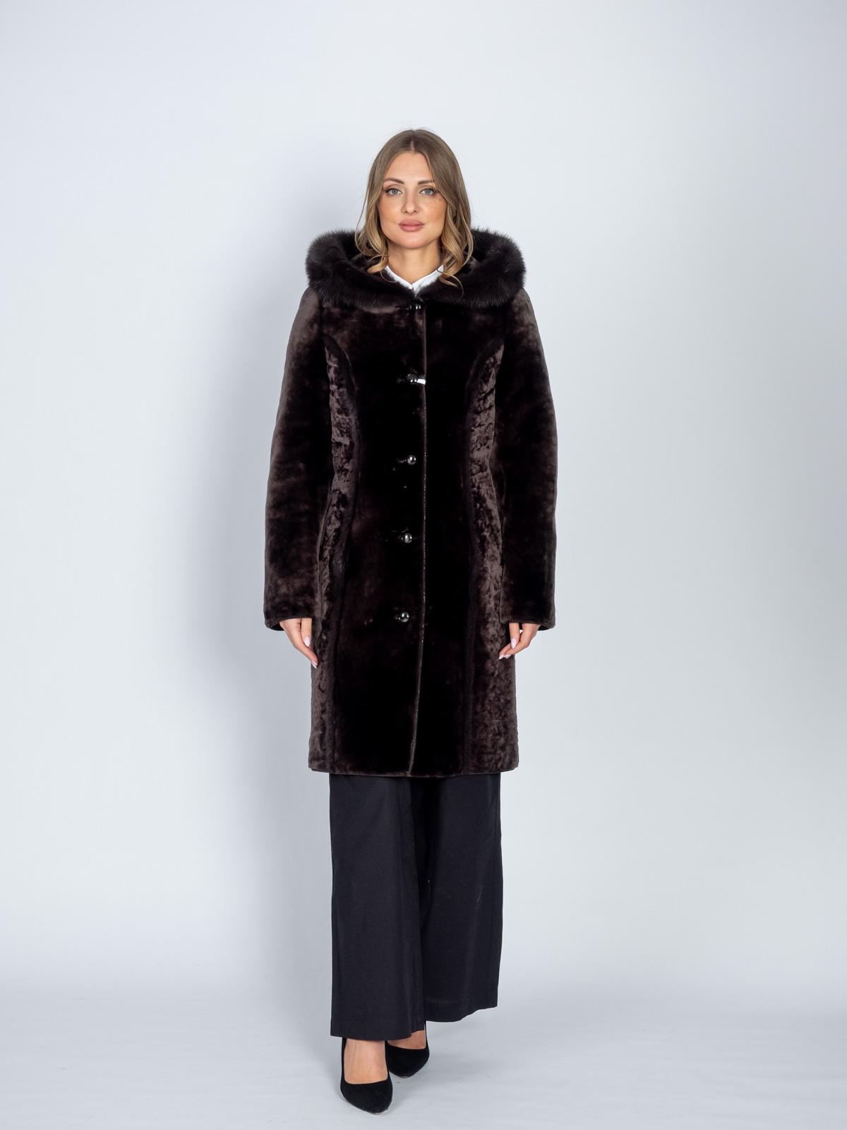 Шуба женская из меха овчины МиРель 1406-М