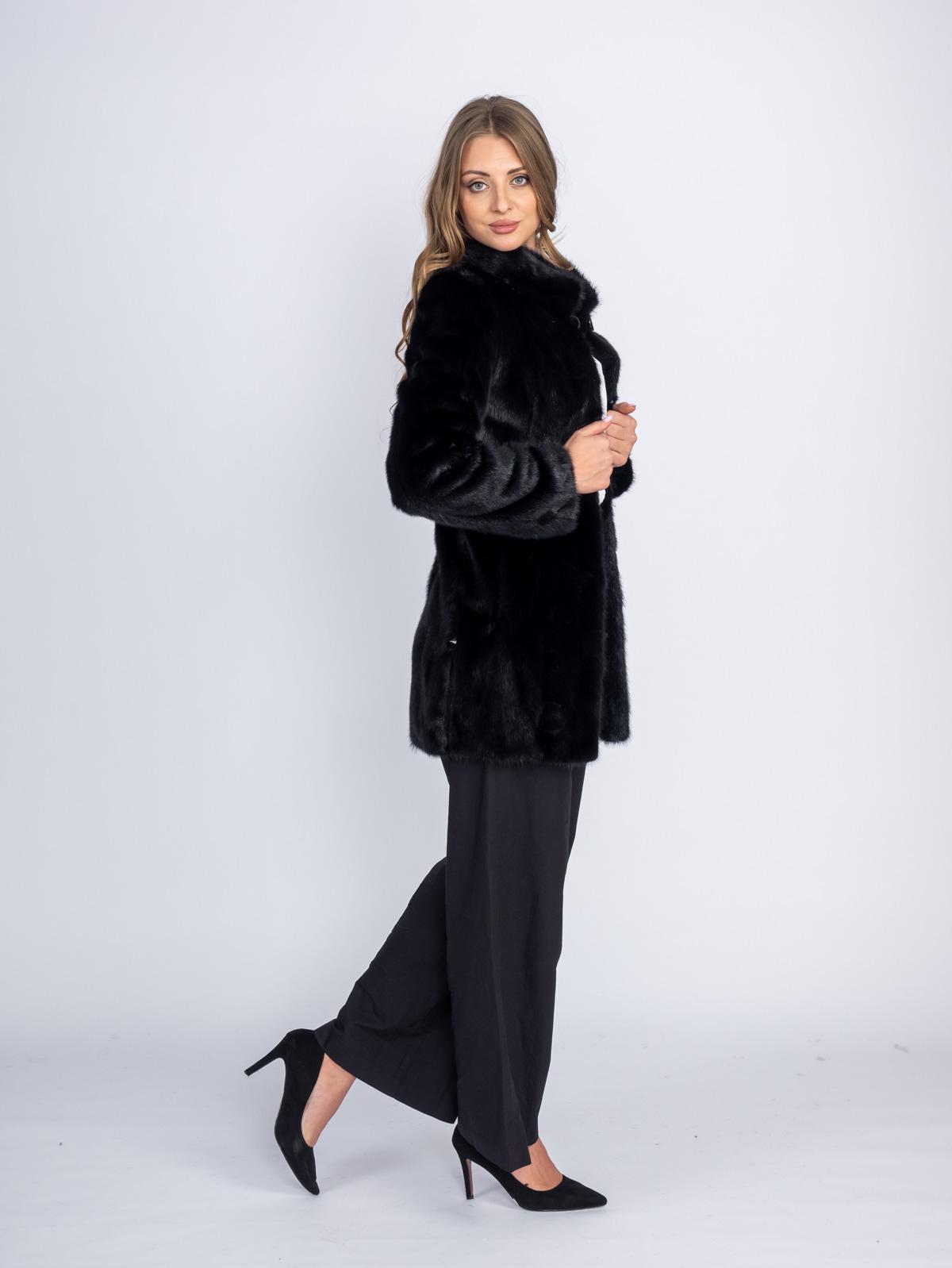 Шуба женская из меха норки Классика Френч пластины