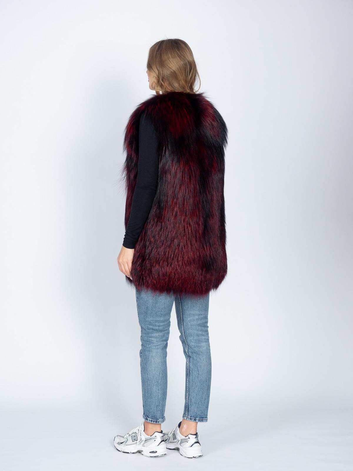 Жилет женский из меха лисицы на трикотажной основе Империя Меха Симметрия 