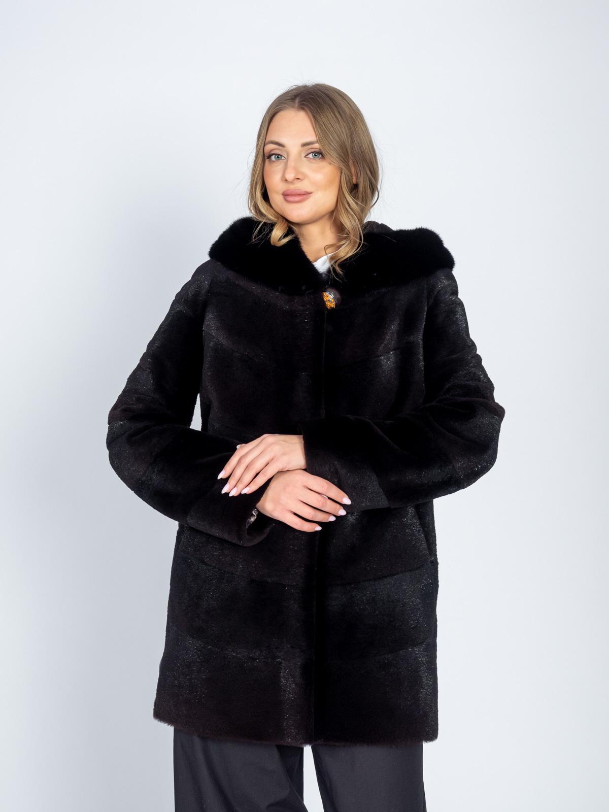 Шуба из меха нутрии женская Золотой Олимп Селин