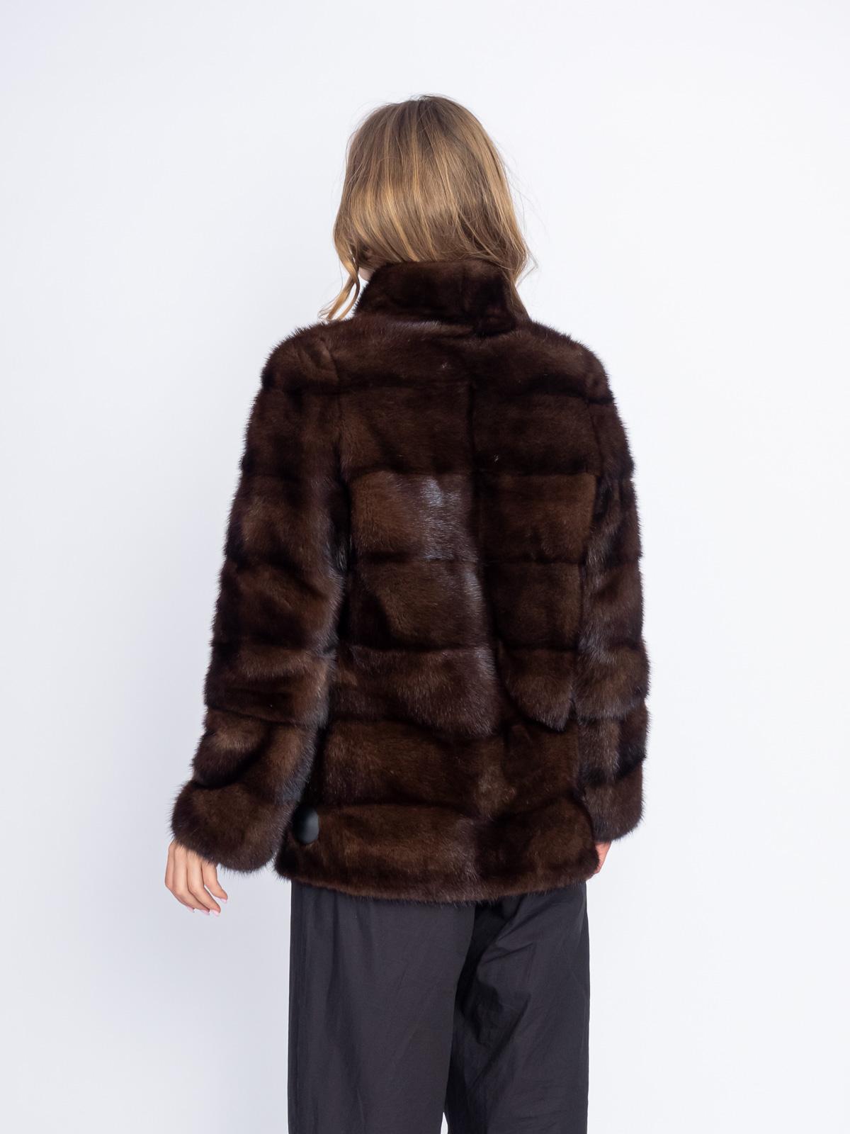 Шуба из меха норки Классика Поперечка