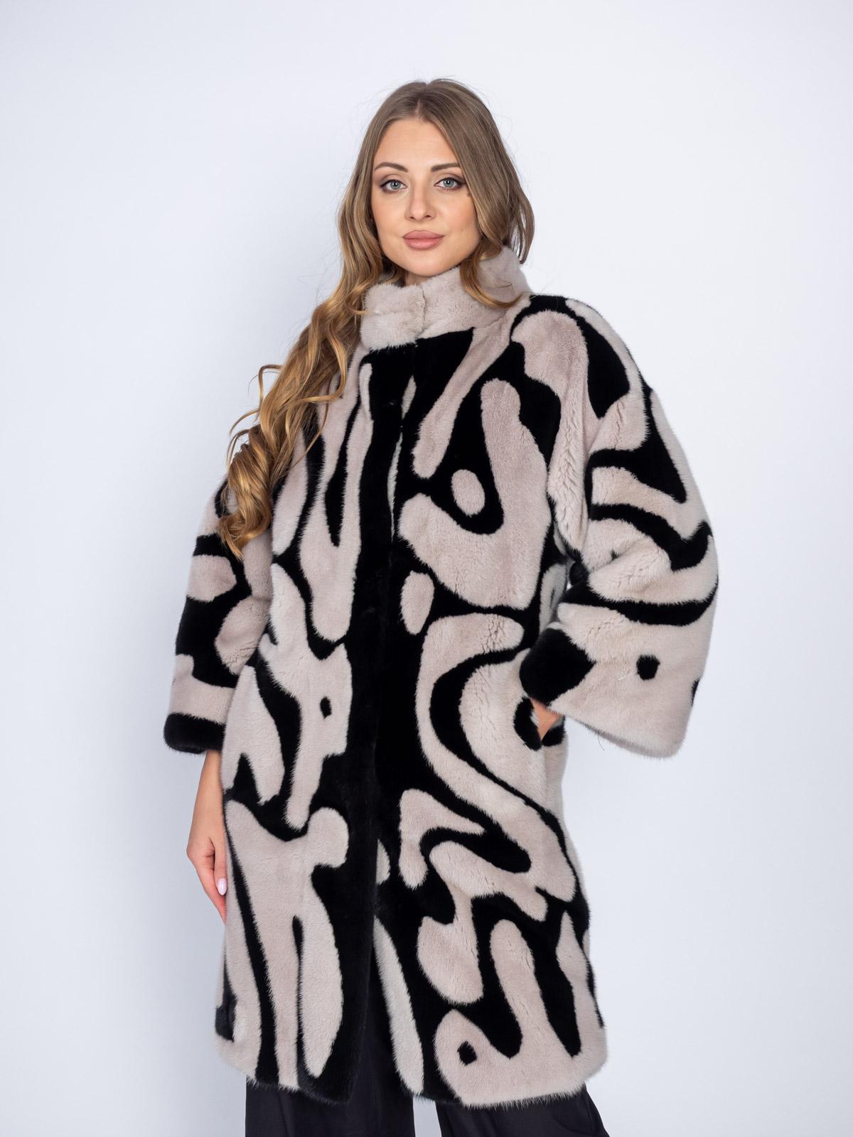 Шуба из меха норки Меха России Прямая пластины Клс