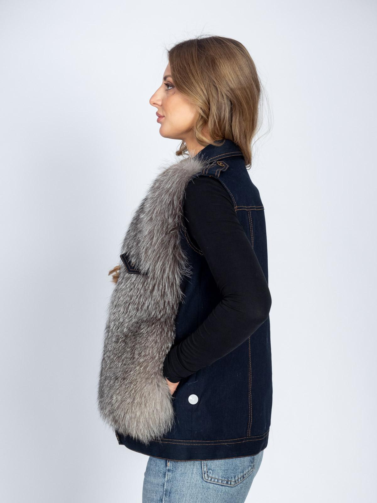 Жилет женский из текстиля из меха лисицы Мягкое Золото 