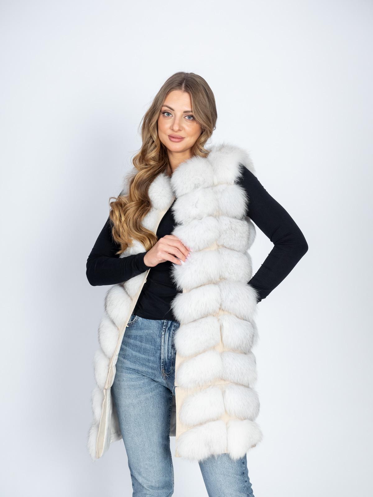 Жилет женский из меха песца Империя Меха 01-08-02