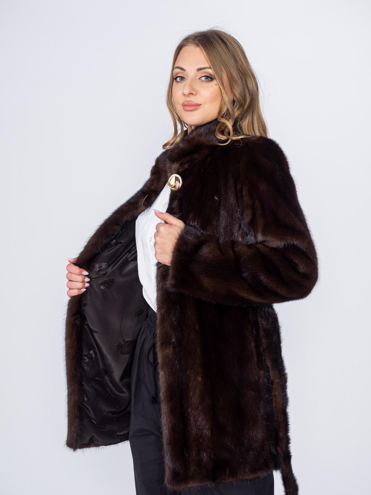 Шуба из меха норки Классика Френч роспуск