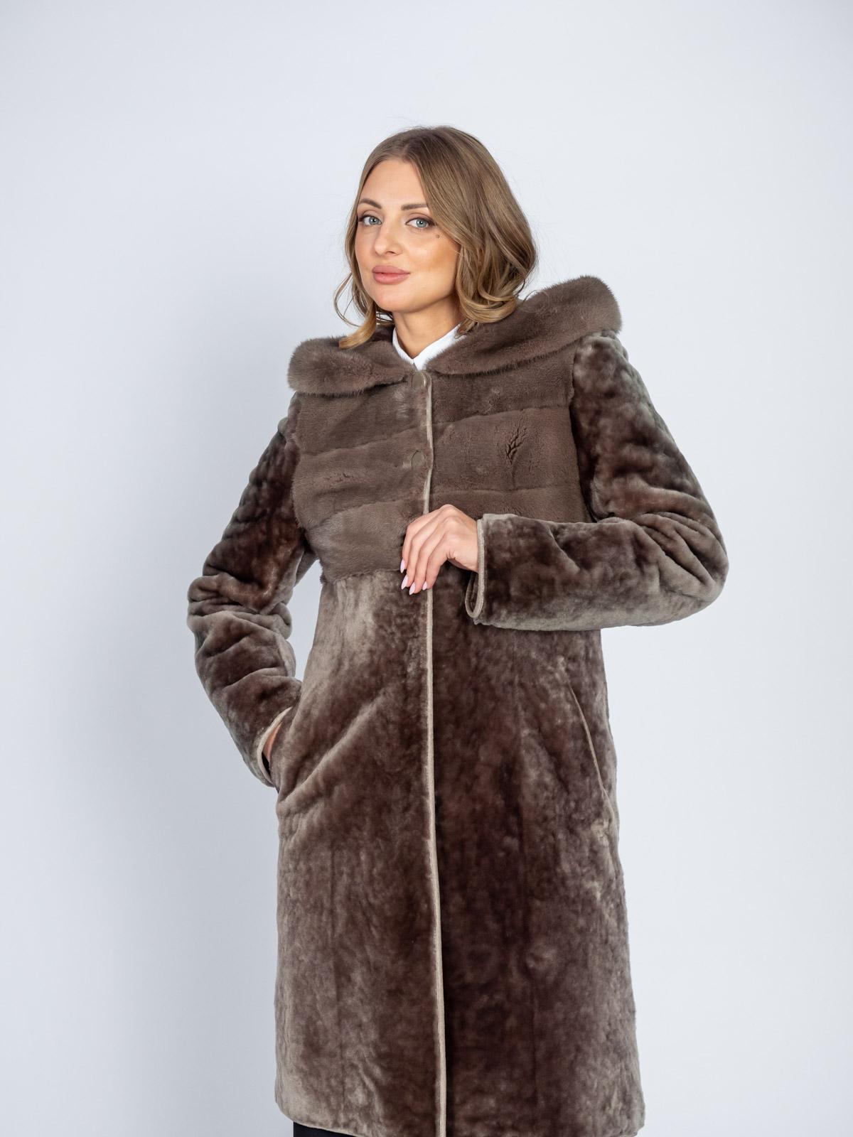 Шуба женская из меха овчины МиРель М-43