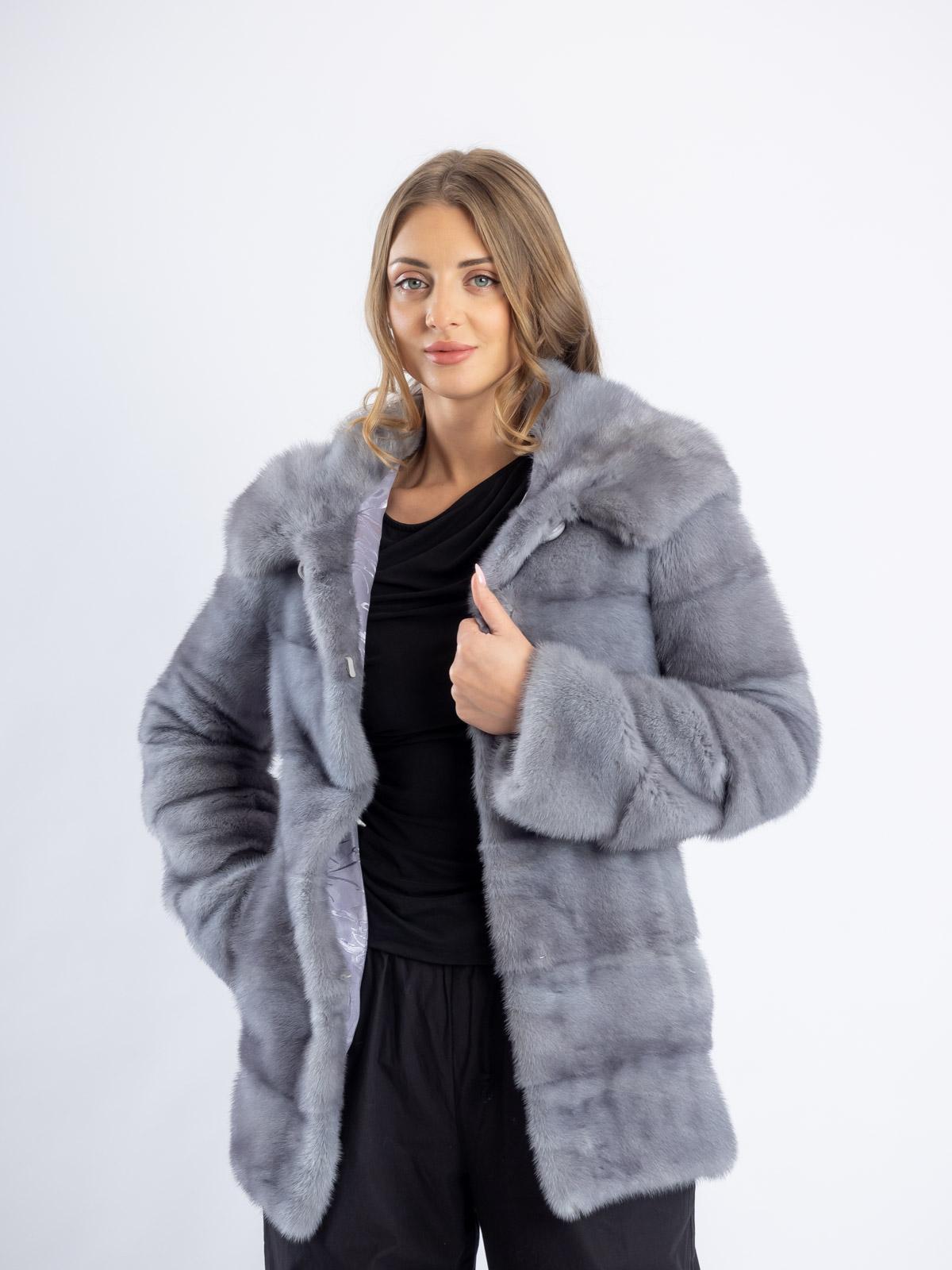 Шуба женская из меха норки Поперечка