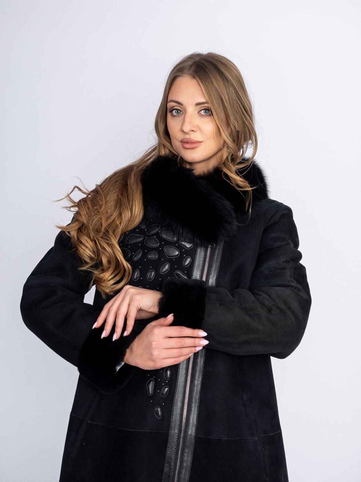 Дубленка женская из меха овчины  OKSA Z-7415