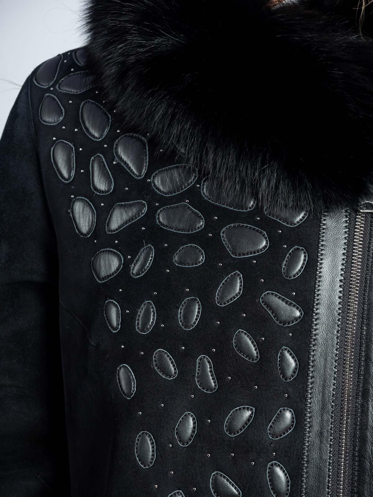 Дубленка женская из меха овчины  OKSA Z-7415