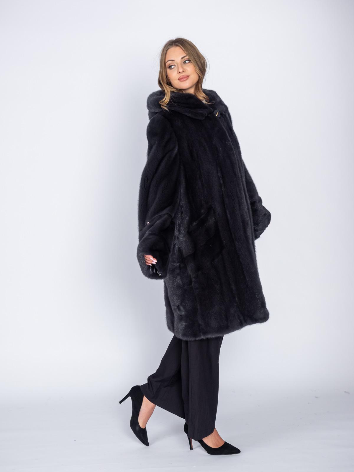 Шуба из меха норки Классика поперечка-роспуск