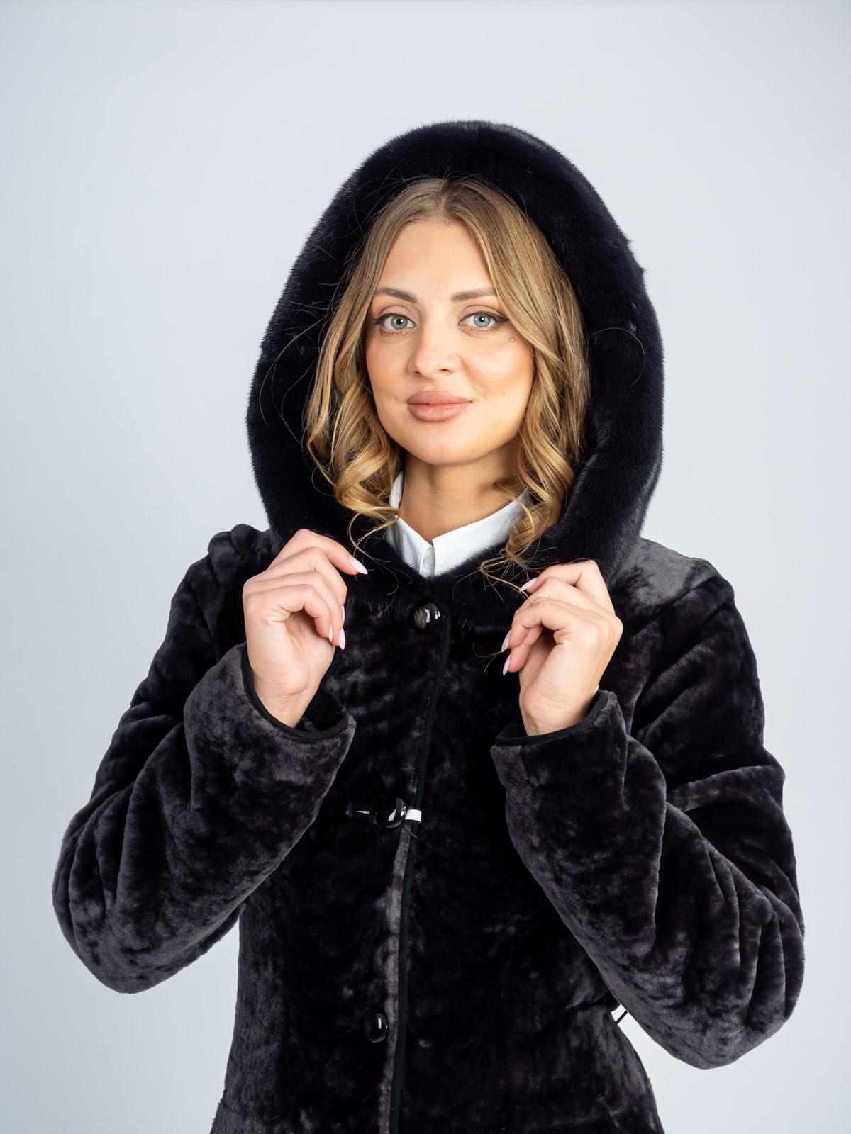 Шуба женская из меха овчины МиРель 709-М