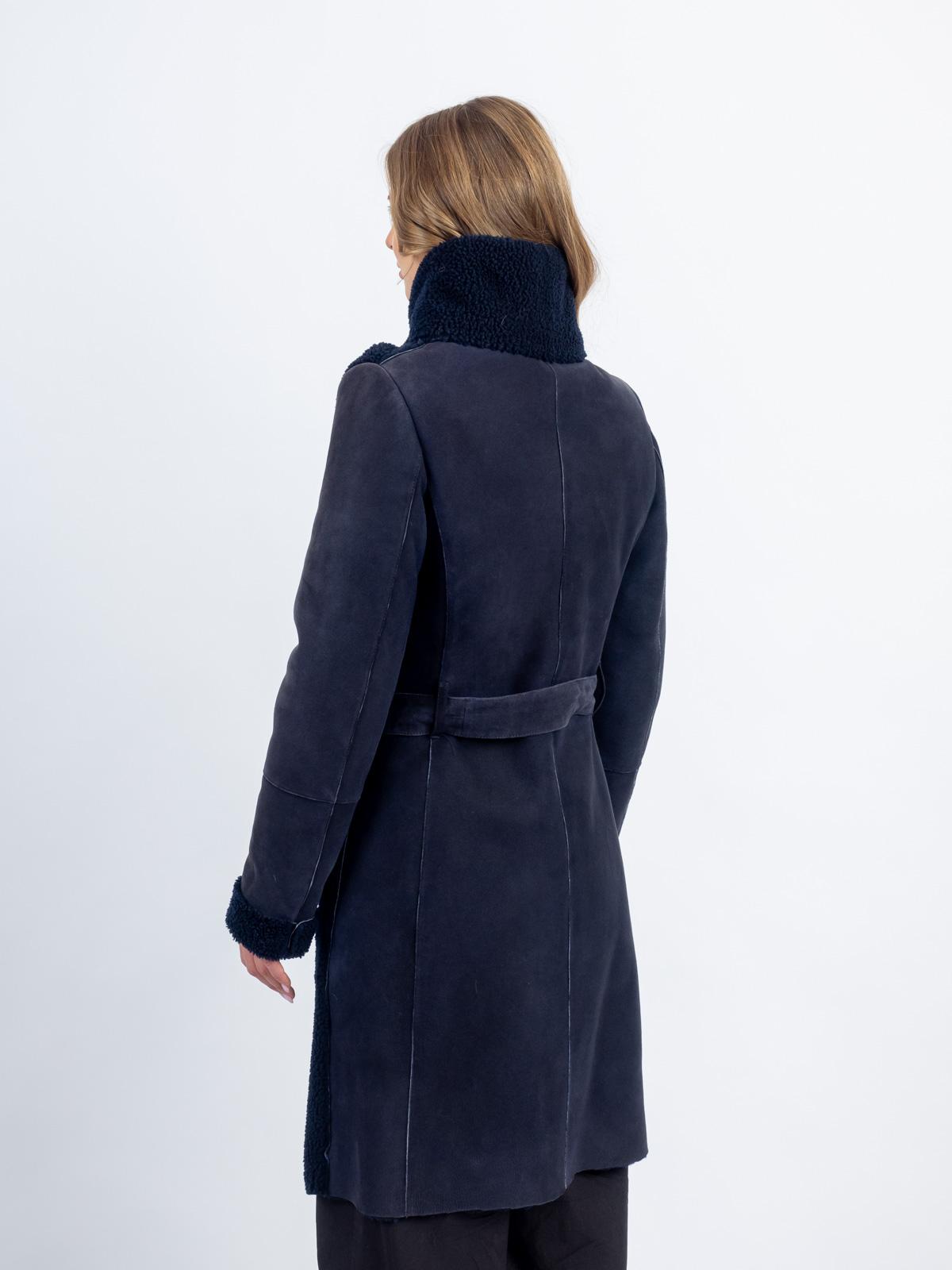 Замшевая женская шуба из меха овчины Carnelli BK.015.050