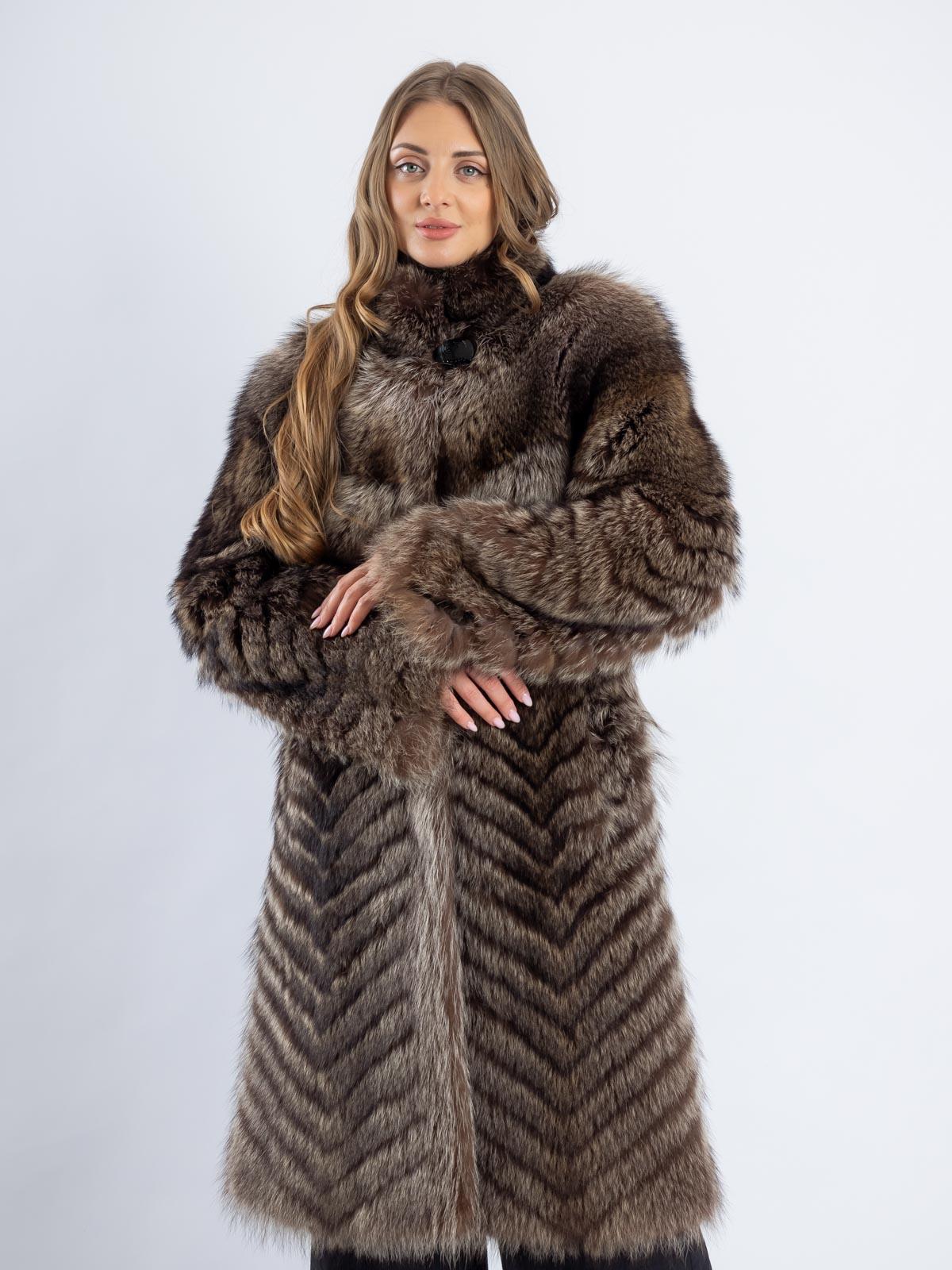 Шуба женская из меха енота Отрада 488-Д-Е