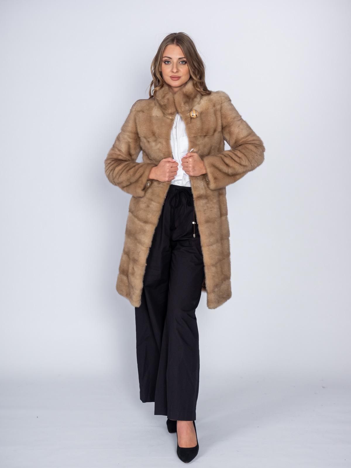 Шуба женская норковая Классика Поперечка 