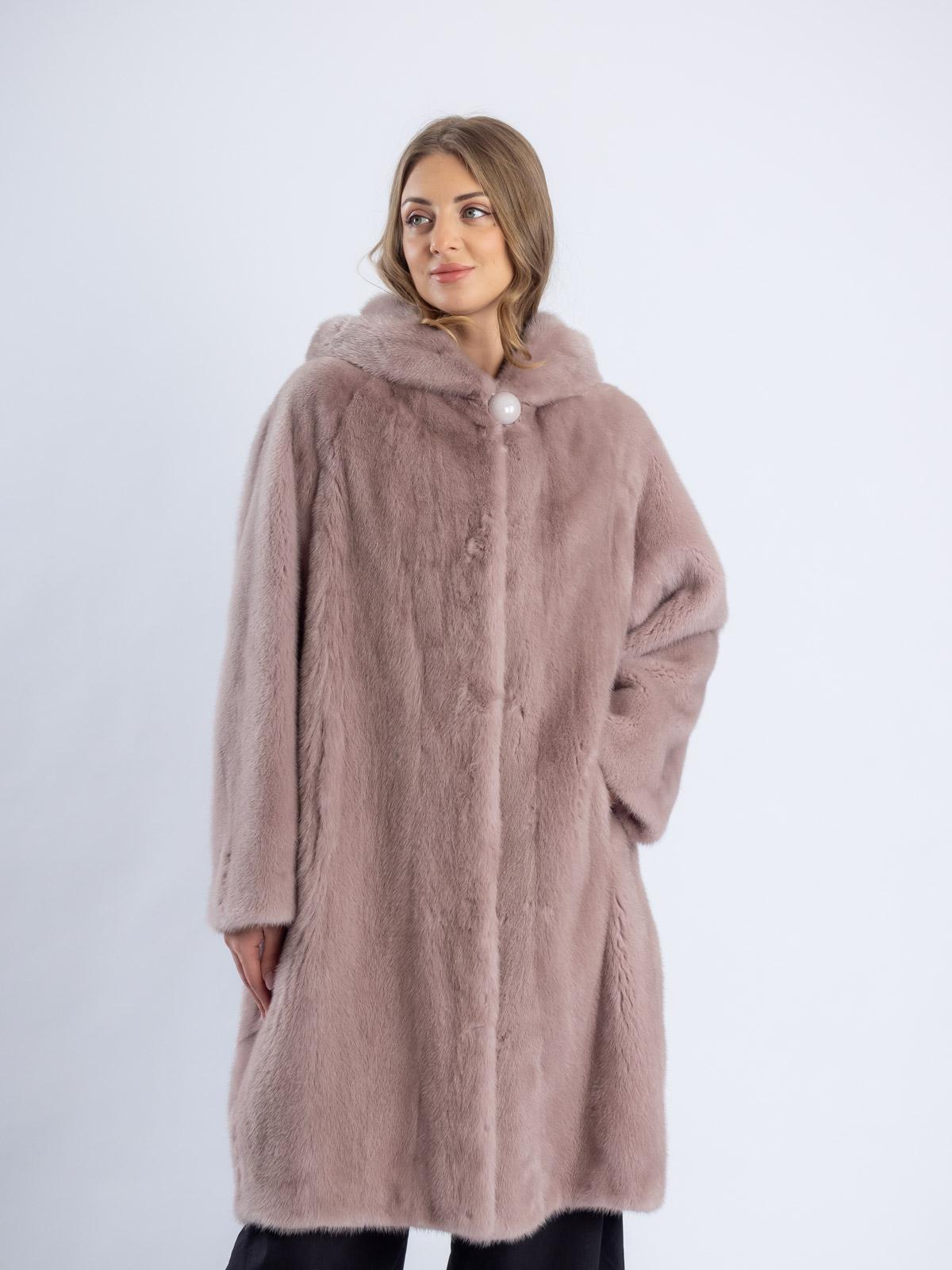 Шуба из меха норки женская Паркет-роспуск Клс