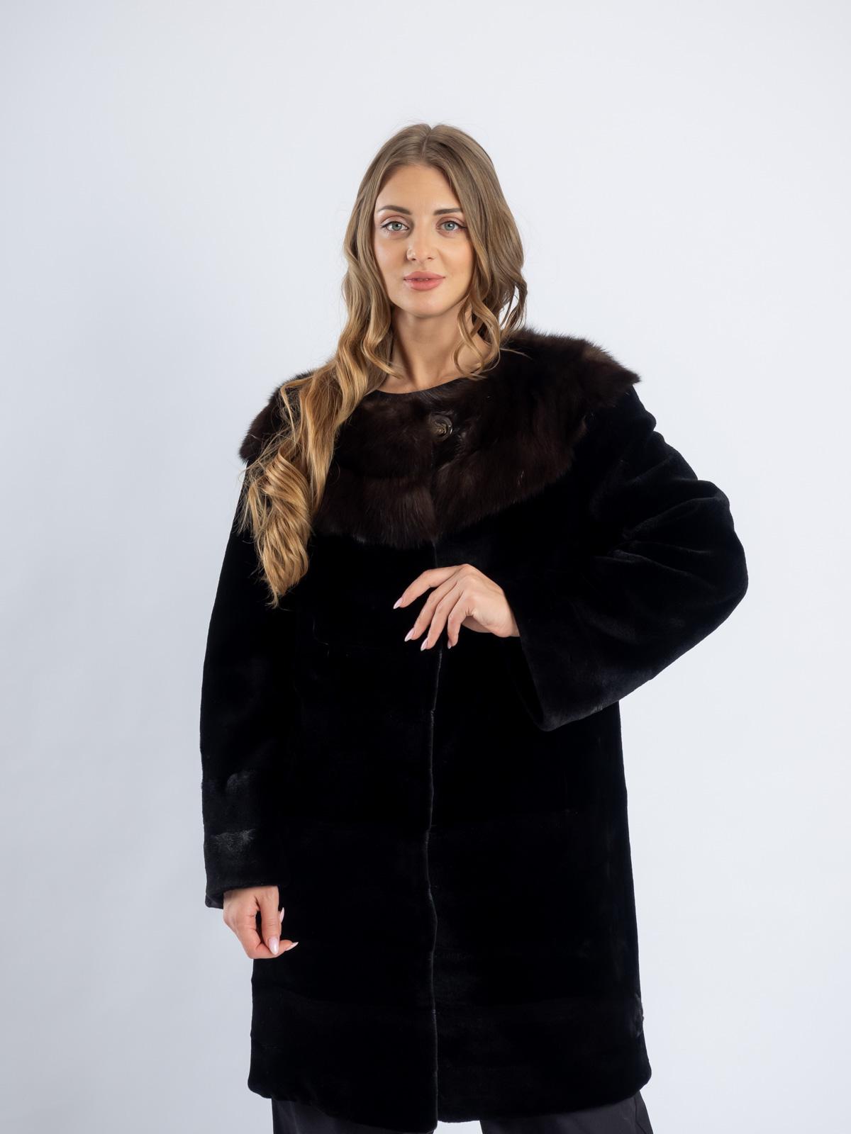 Шуба норковая с отделкой из меха соболя Меха России 528 