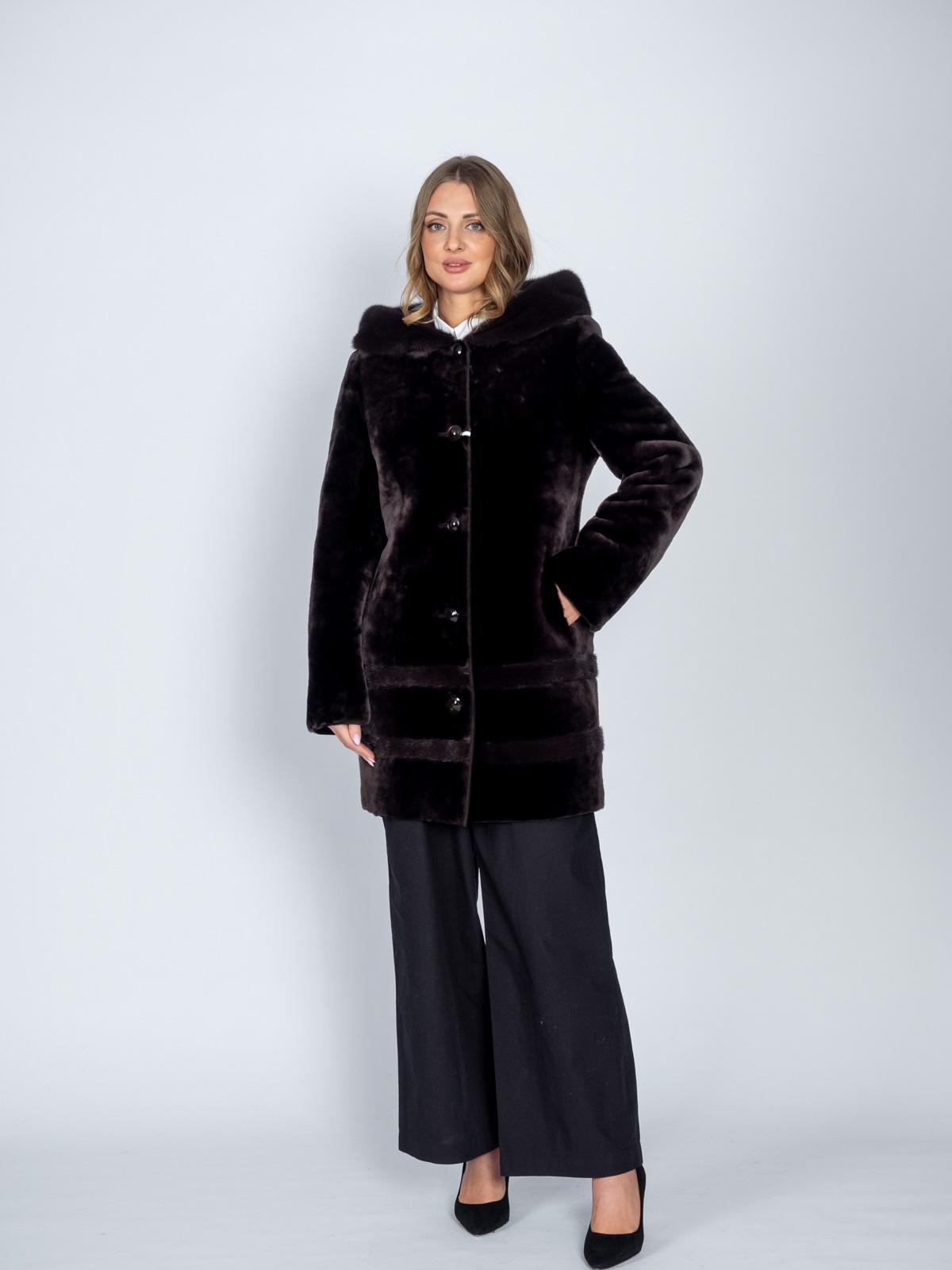 Шуба из меха овчины МиРель М-504