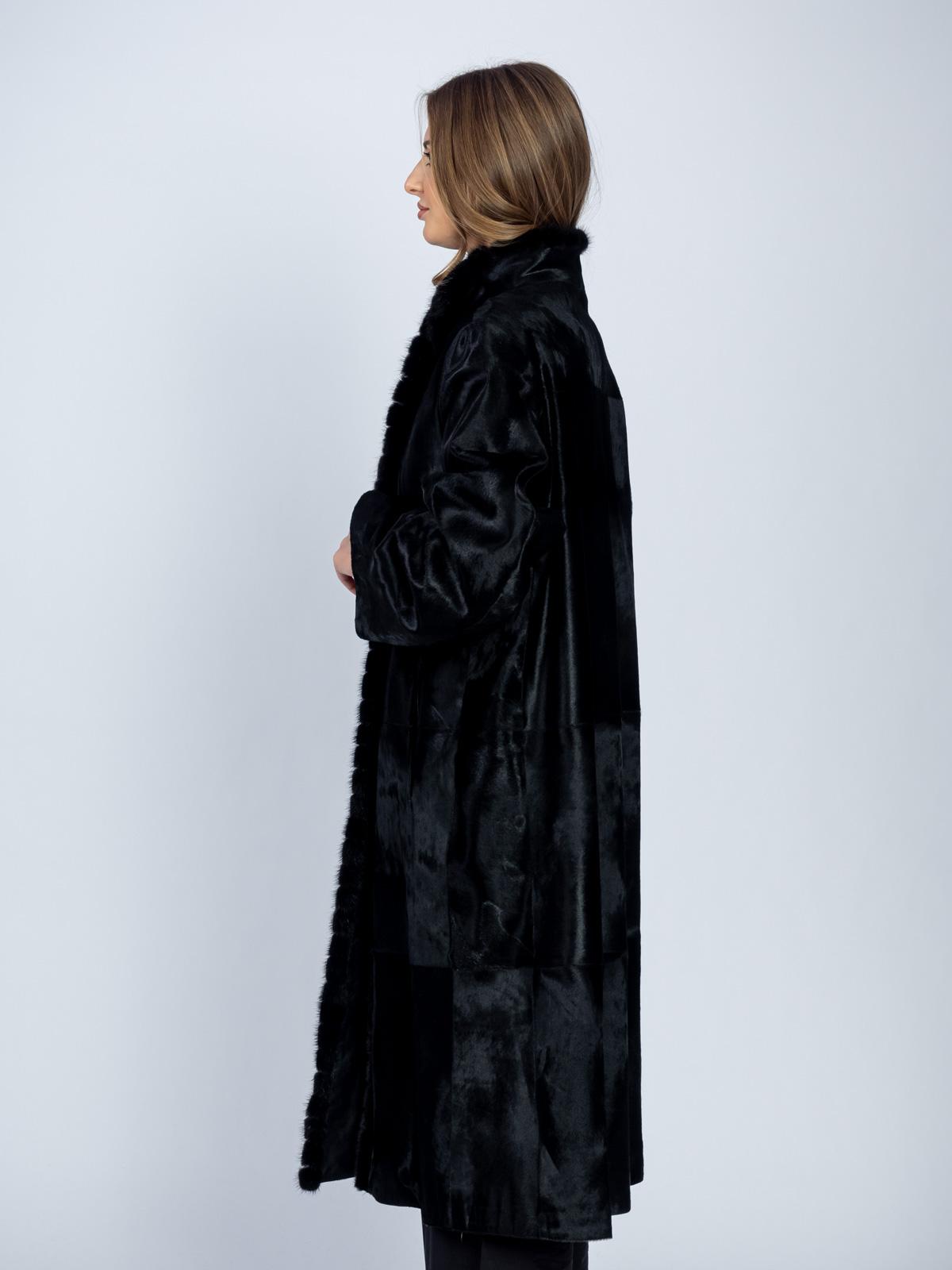 Пальто женское из меха пони LA AFM LEATHER 9032