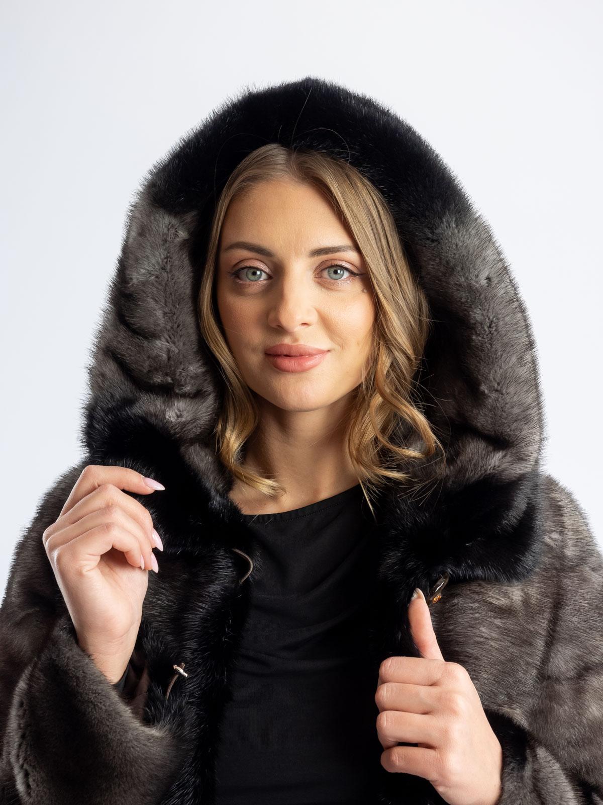 Шуба женская норковая Поперечка