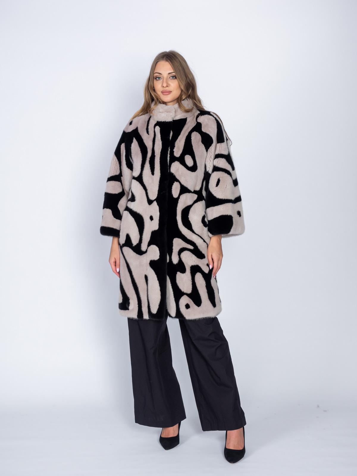 Шуба из меха норки Меха России Прямая пластины Клс