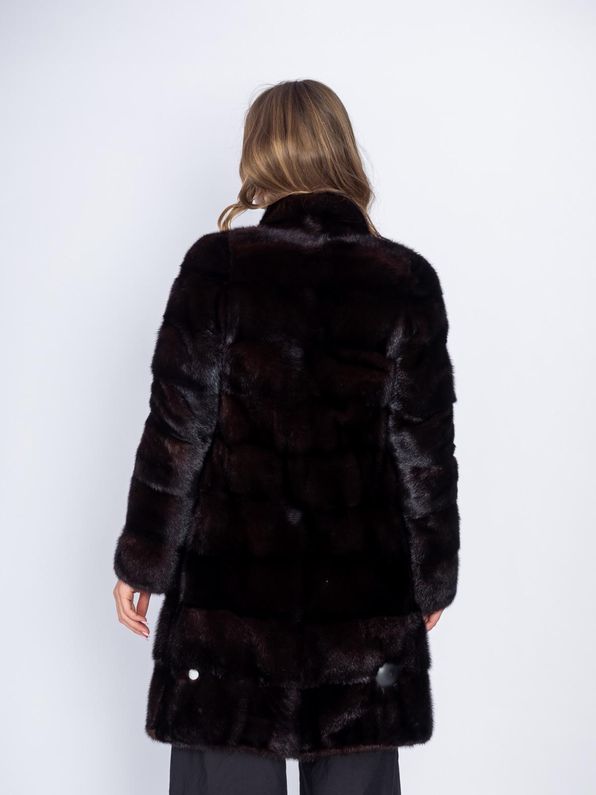 Шуба из меха норки женская Классика Поперечка