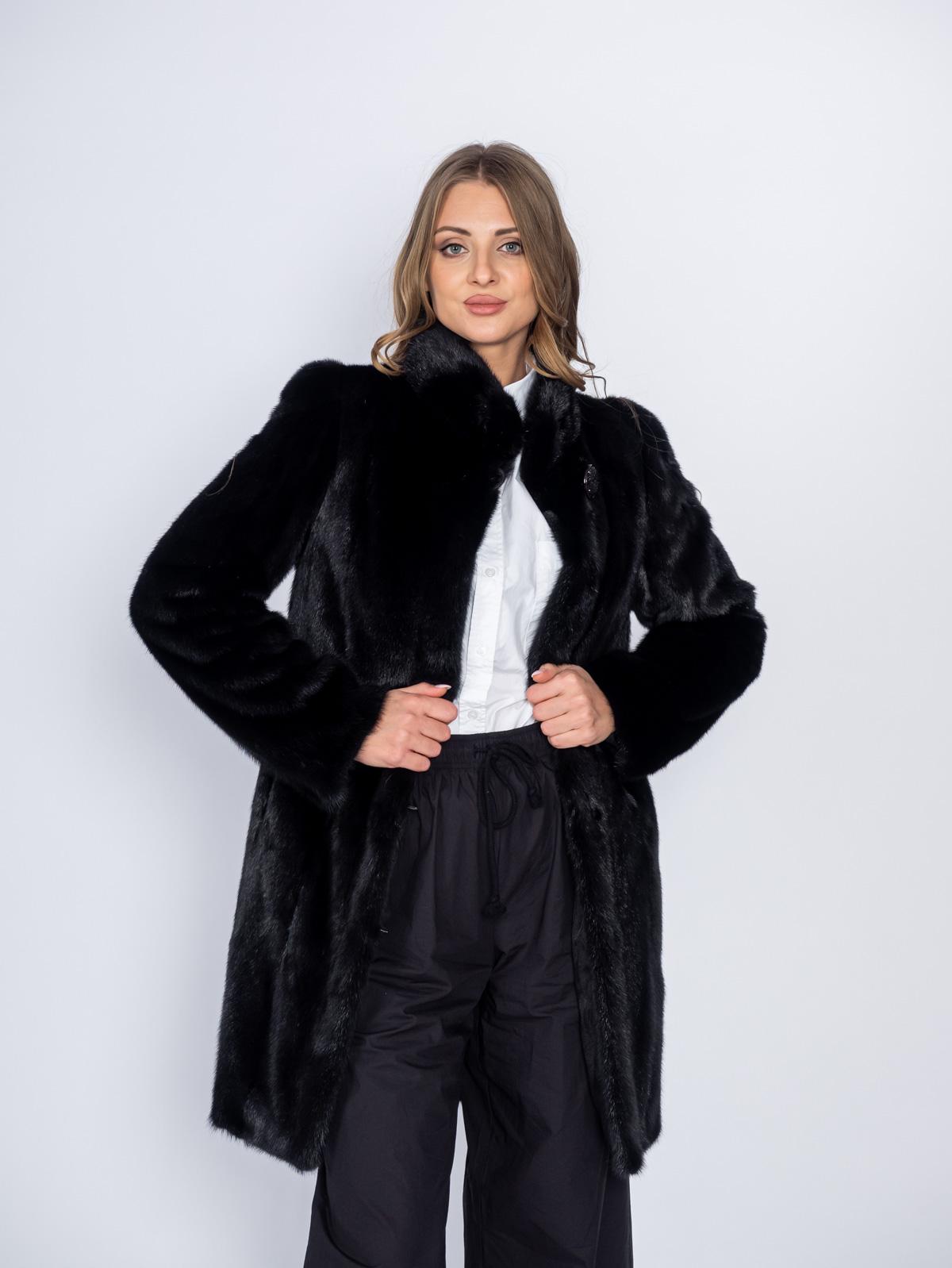 Шуба из меха норки женская Классика Френч роспуск
