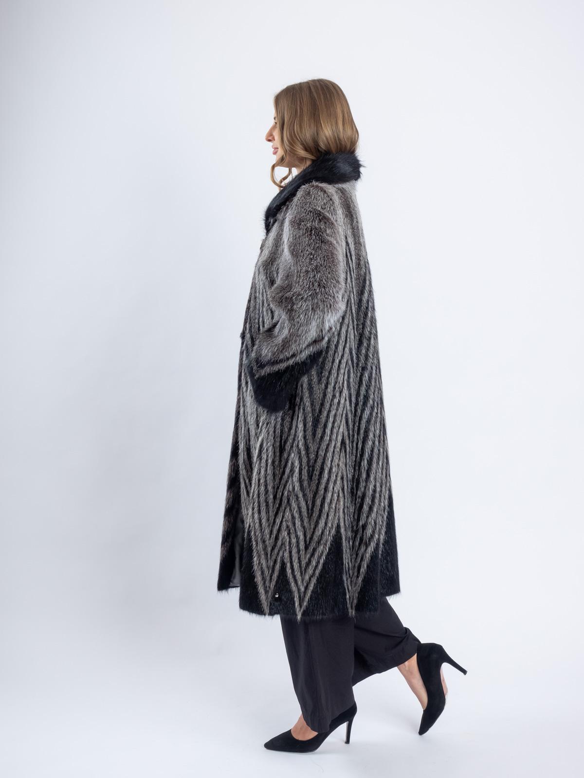 Шуба женская из меха нутрии АРС Зебра