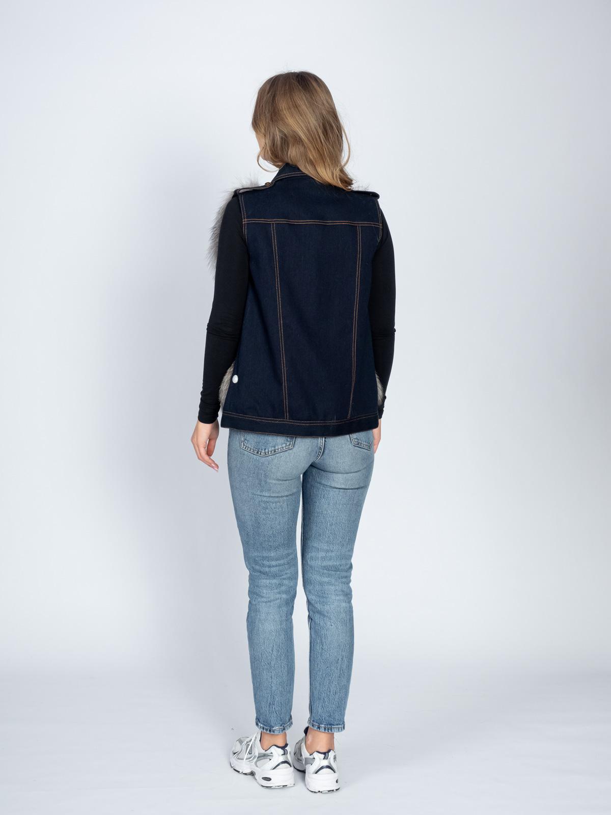 Жилет женский из текстиля из меха лисицы Мягкое Золото 