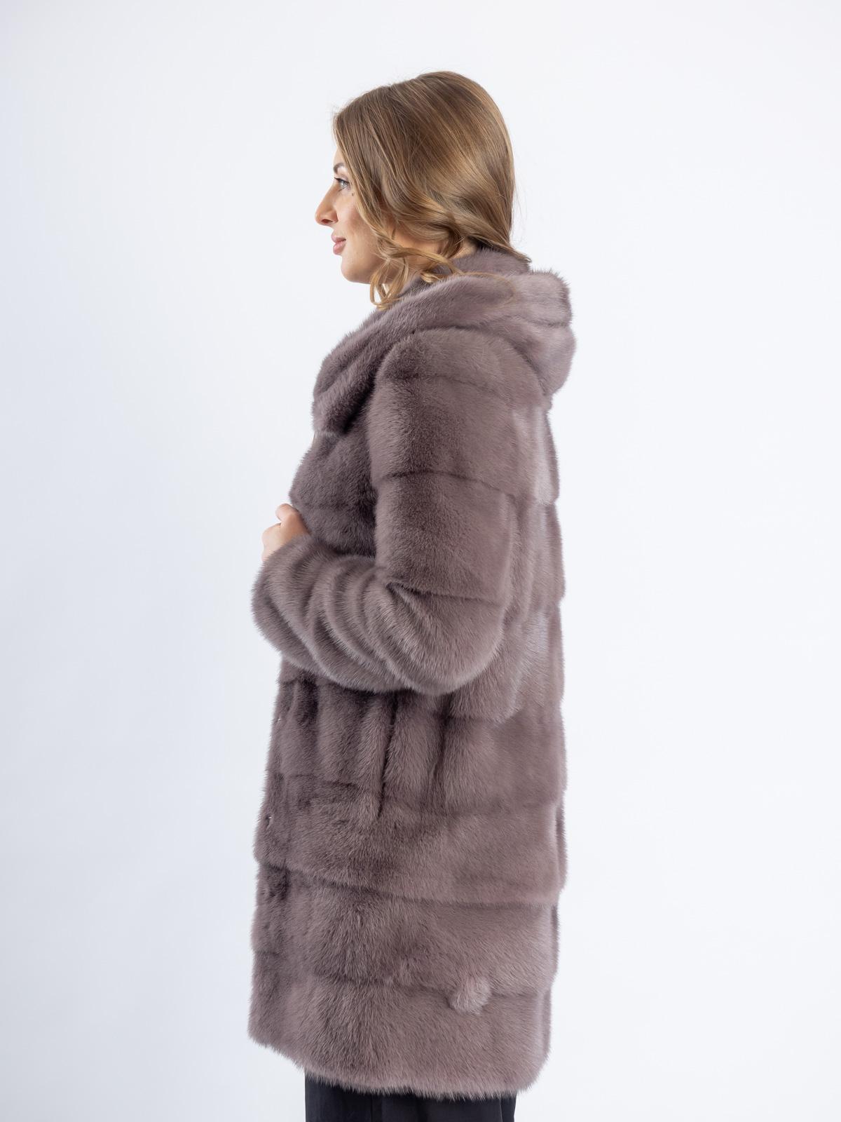 Шуба женское из меха норки Поперечка