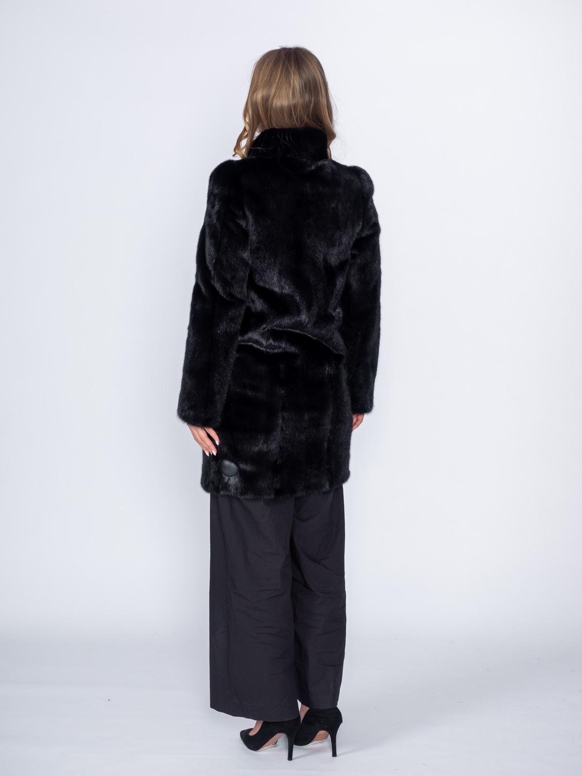 Шуба из меха норки женская Классика Френч роспуск
