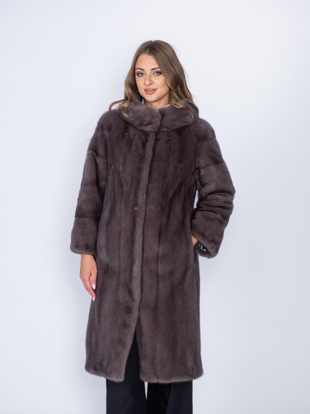 Шуба женская из меха норки Классика Шанель баллон