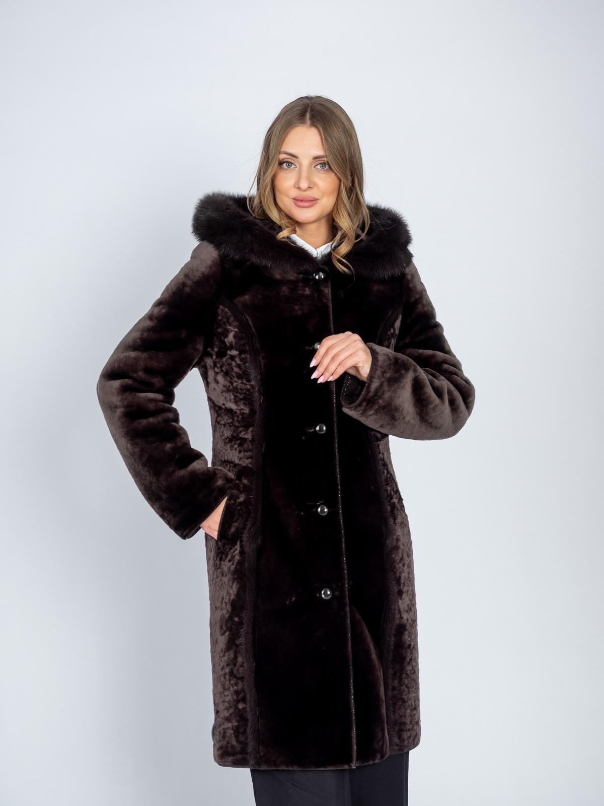 Шуба женская из меха овчины МиРель 1406-М