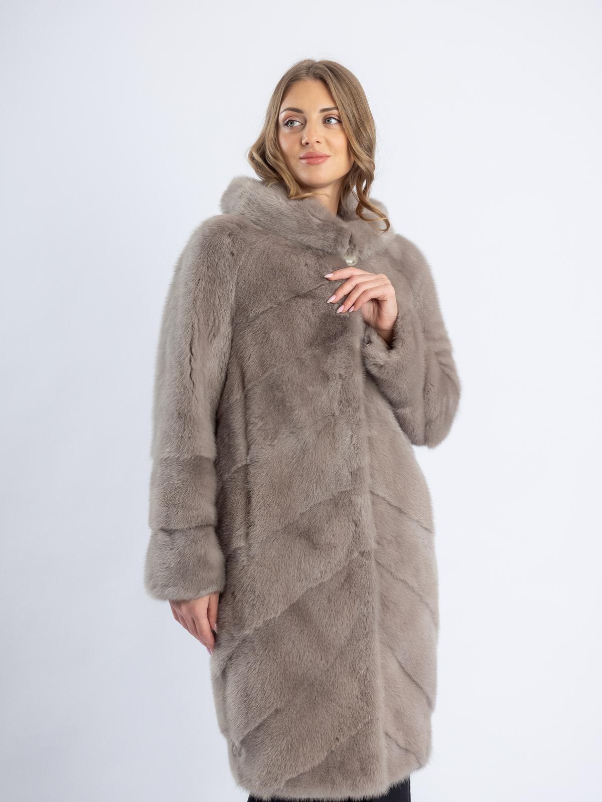 Шуба из меха норки женская Паркет баллон