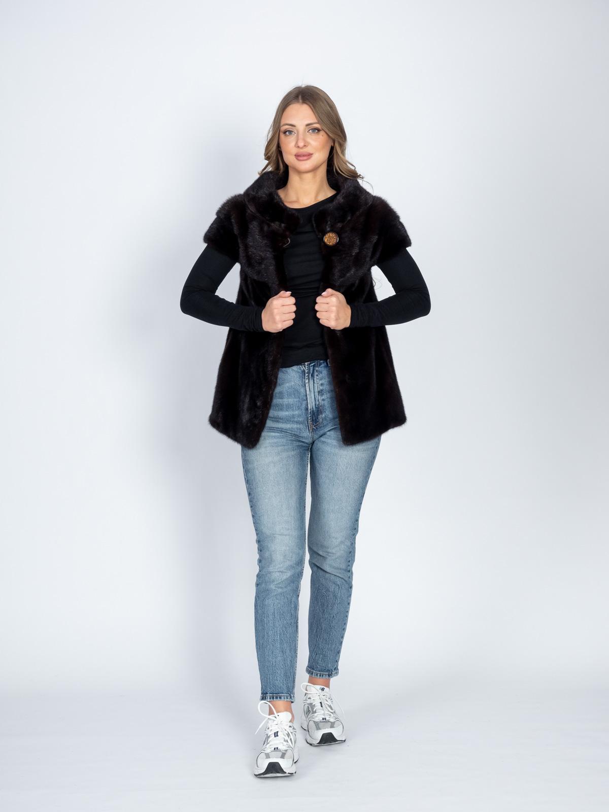 Жилет женский из меха норки отрада 