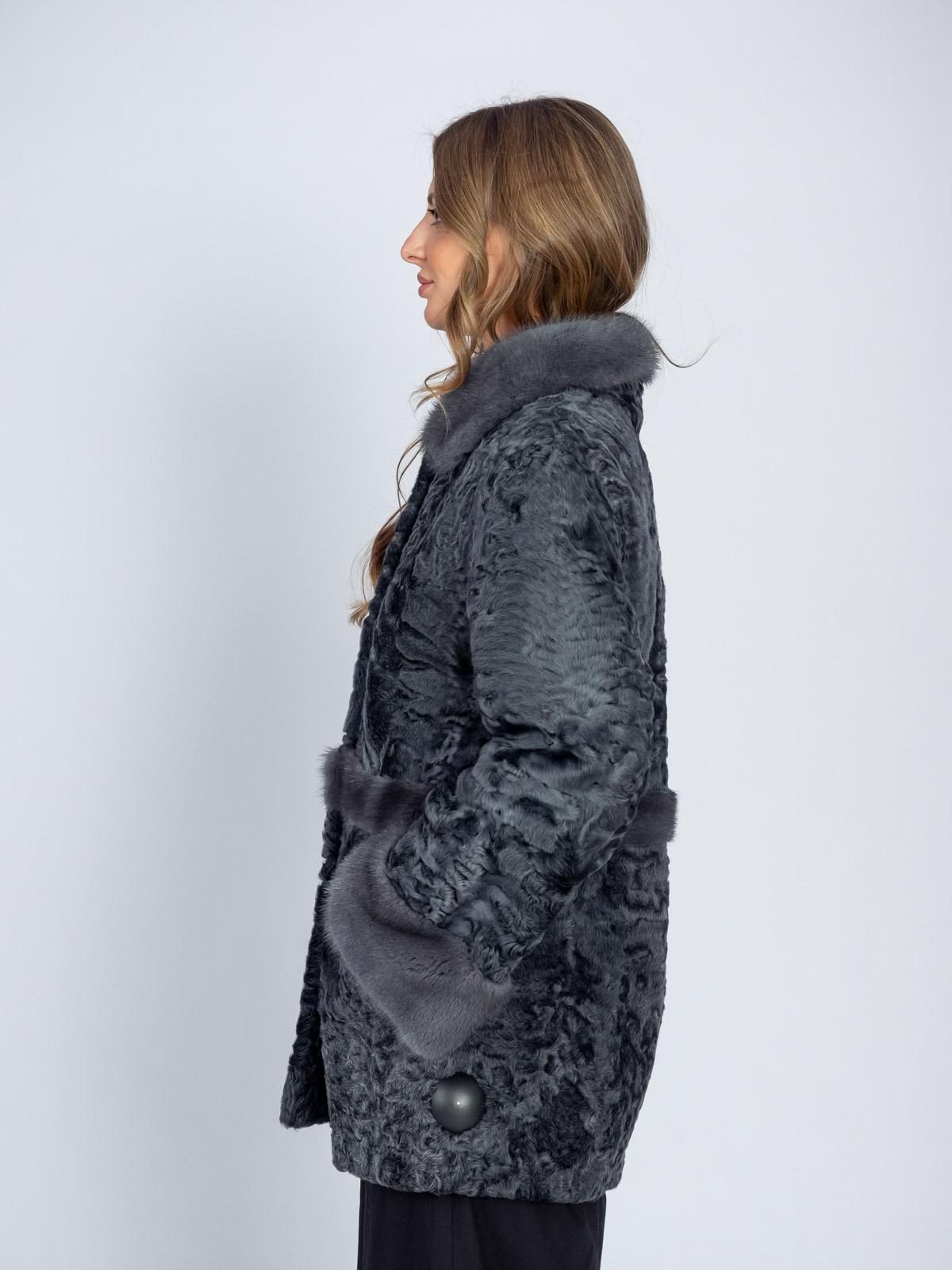 Шуба из меха каракуля Белка 4160А