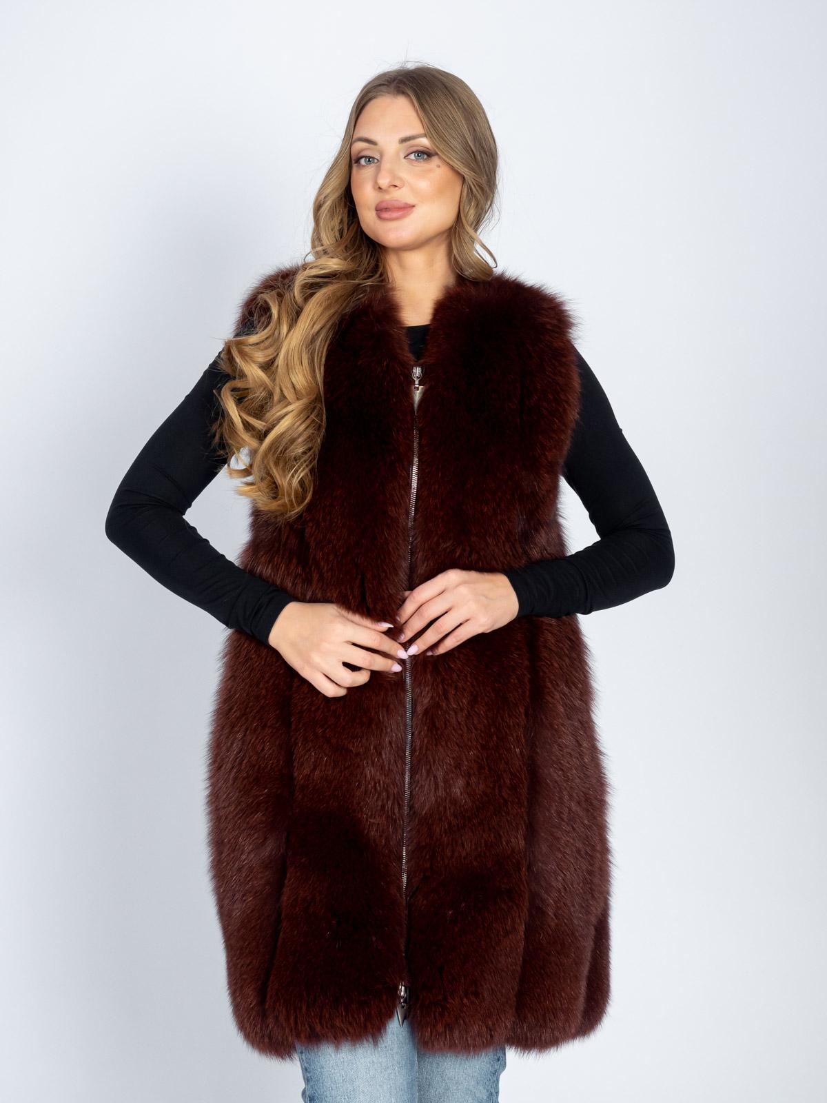 Жилет женский из меха песца Империя Меха П 29