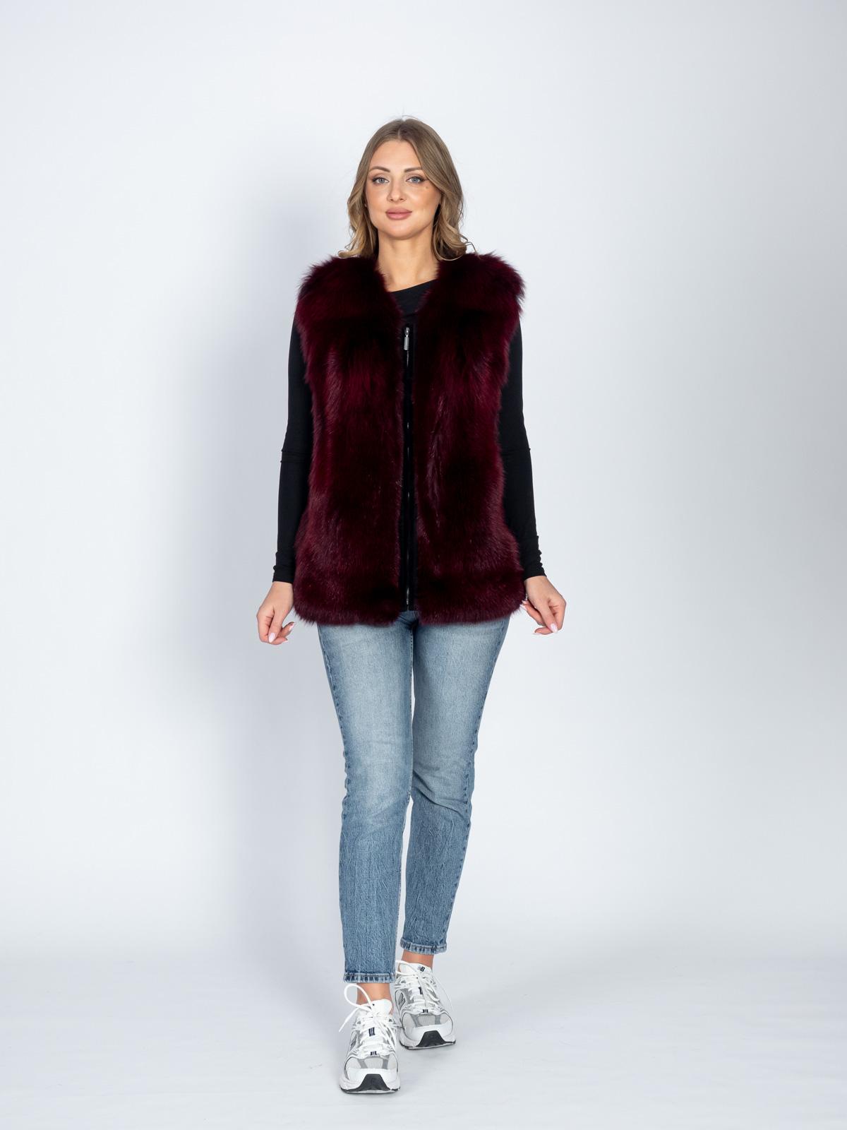 Жилет из текстиля и меха лисицы Меха России 49