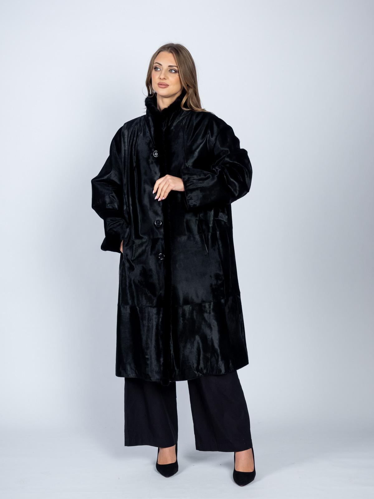 Пальто женское из меха пони LA AFM LEATHER 9032