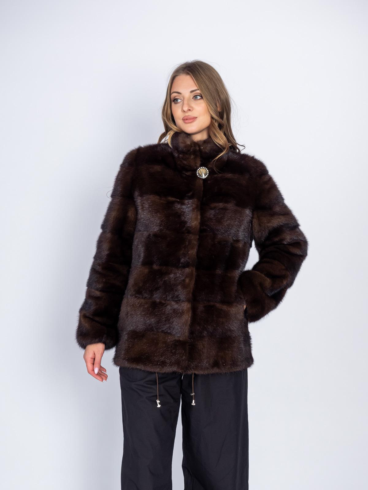 Шуба из меха норки Классика Поперечка