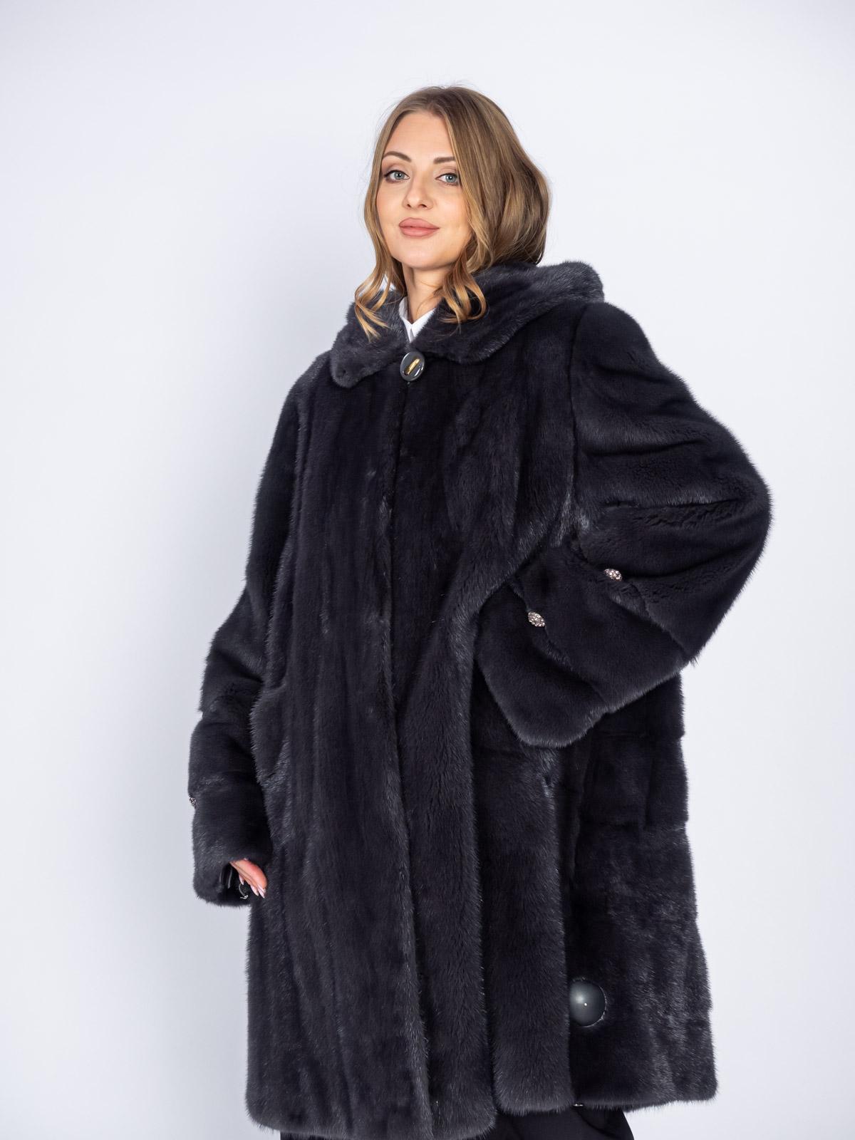 Шуба из меха норки Классика поперечка-роспуск
