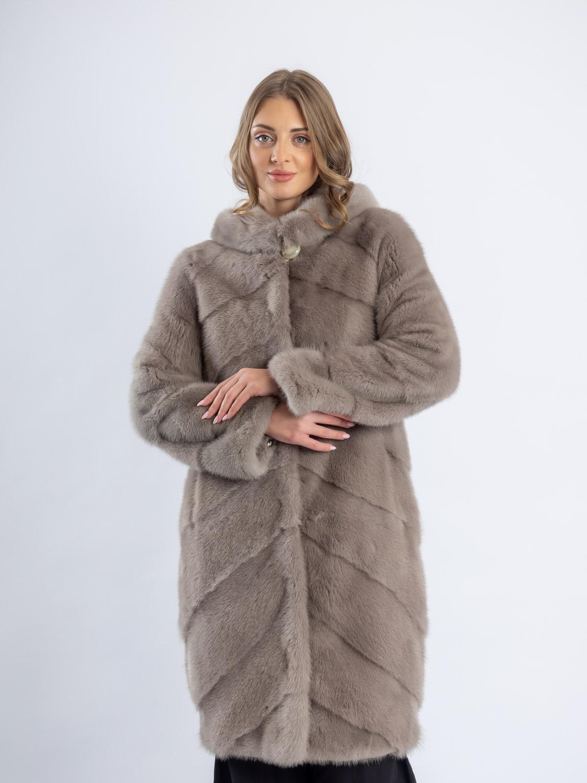 Шуба из меха норки женская Паркет баллон