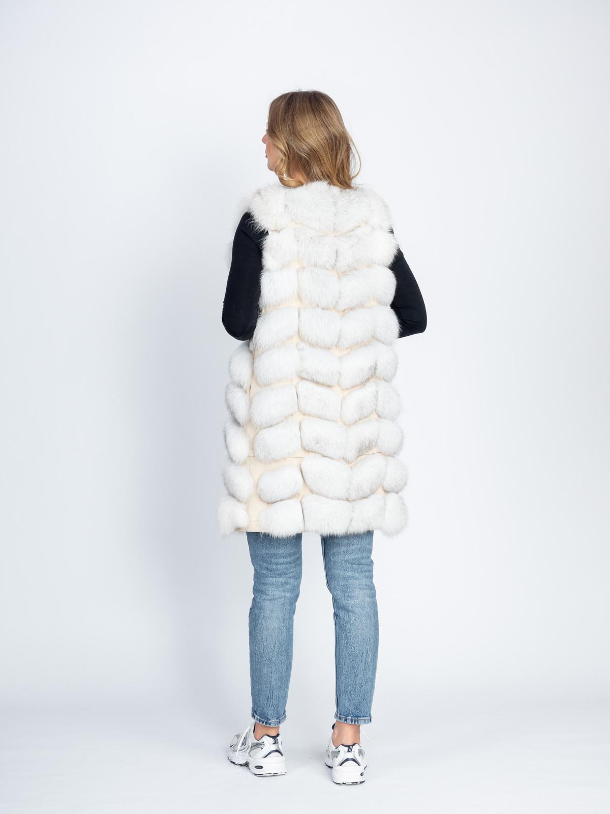Жилет женский из меха песца Империя Меха 01-08-02
