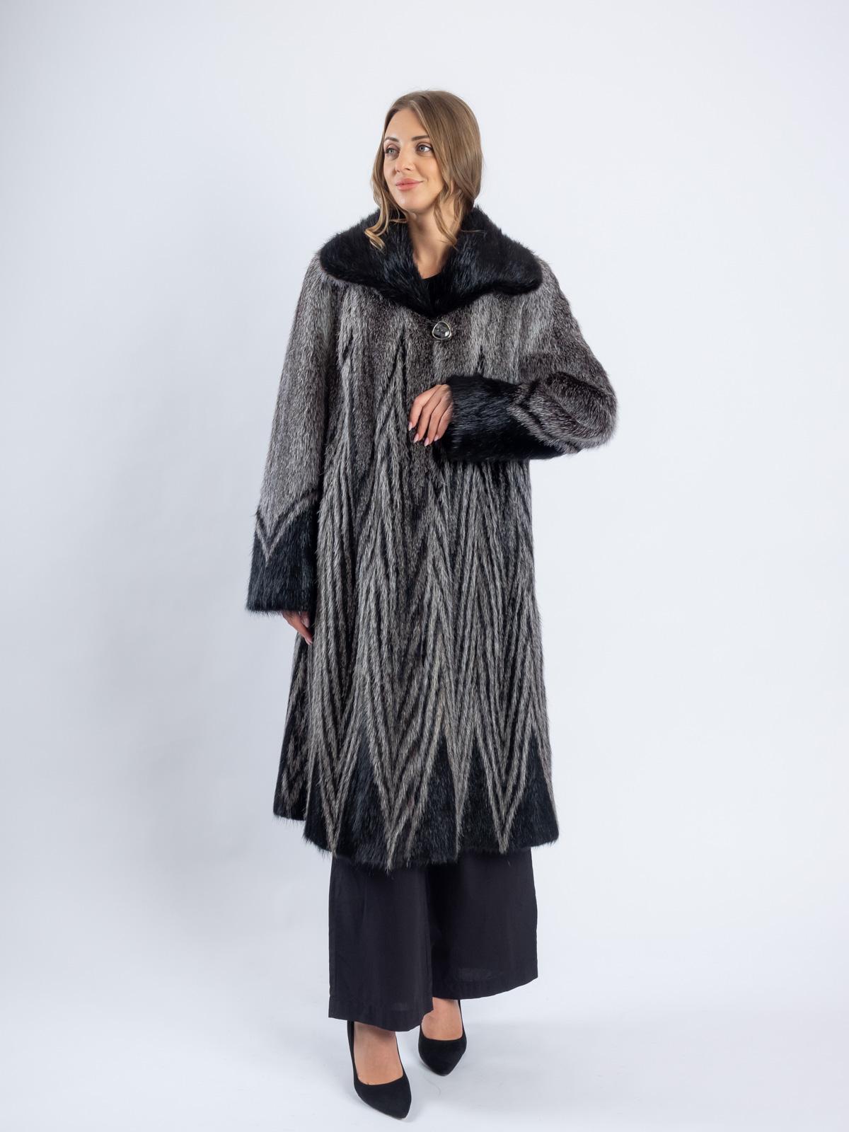 Шуба женская из меха нутрии АРС Зебра