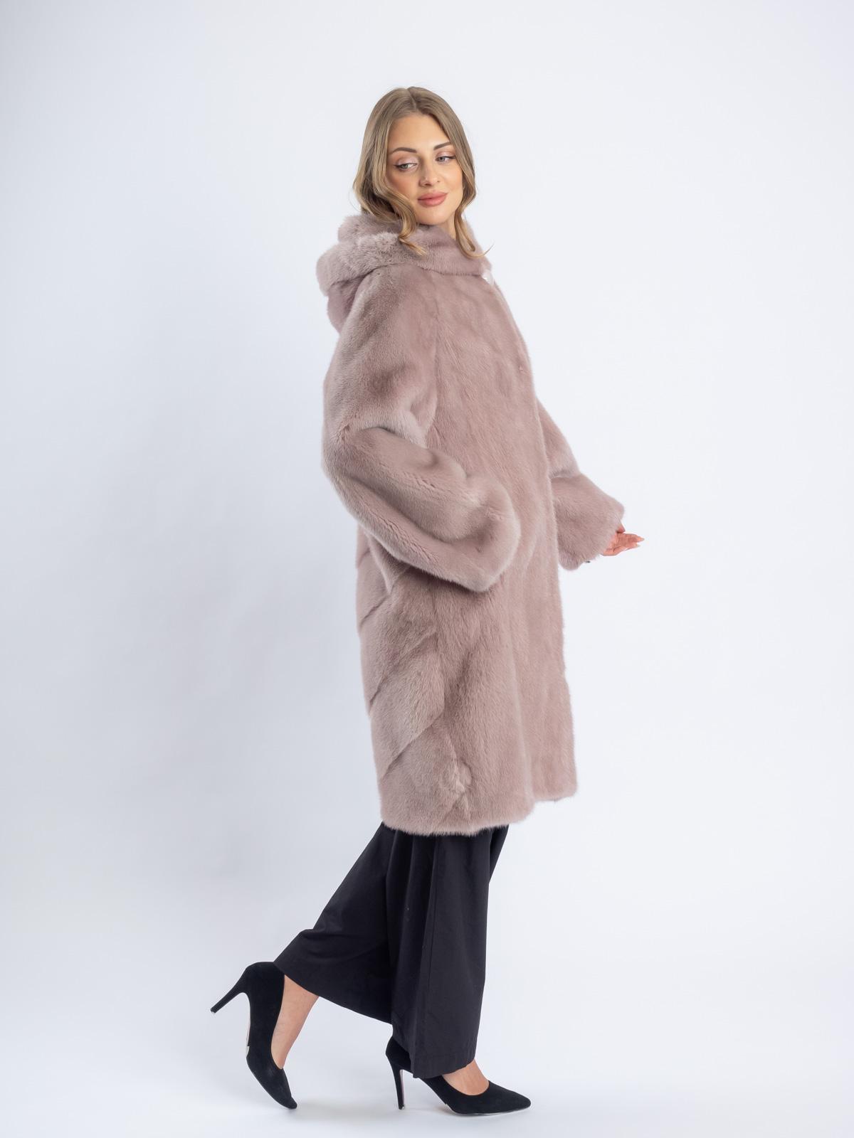 Шуба из меха норки женская Паркет-роспуск Клс