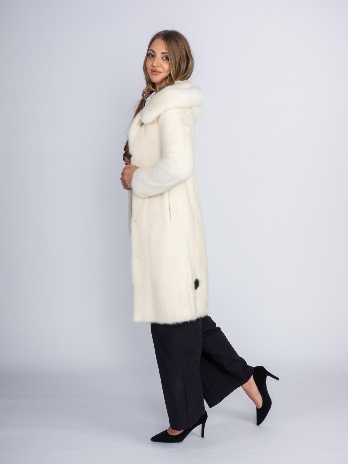 Шуба из меха норки Классика Френч пластины